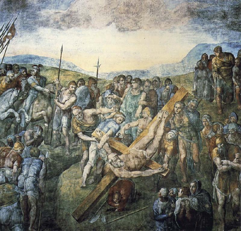 Michelangelo Buonarroti The crucifixion of the Hl. Petrus Spain oil painting art
